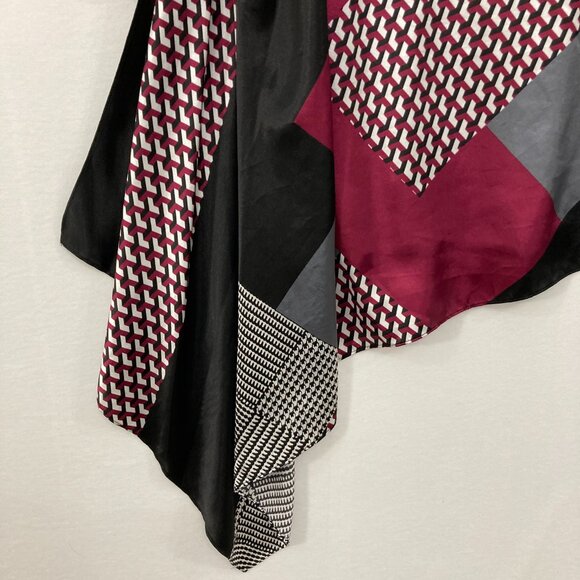 Alfani size 3X Black Multi Abstract Artsy Asymmetric Stretch Knit Top - Picture 5 of 11